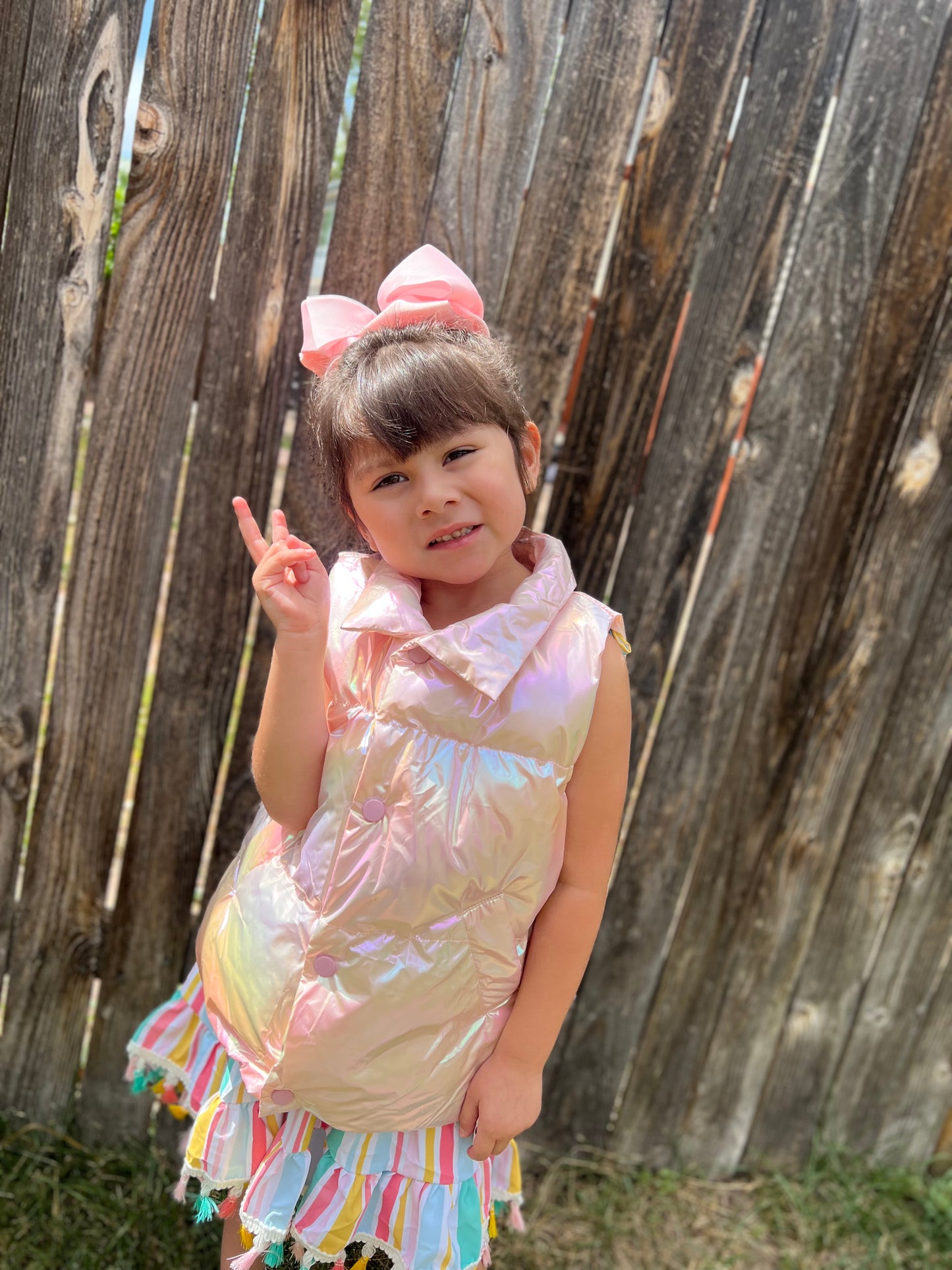 Light pink Shimmer Puffer Vest